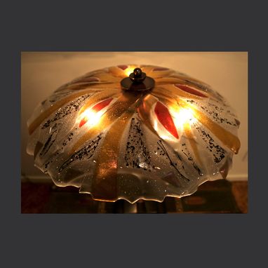 Custom Made Art Glass Mushroom Lamp