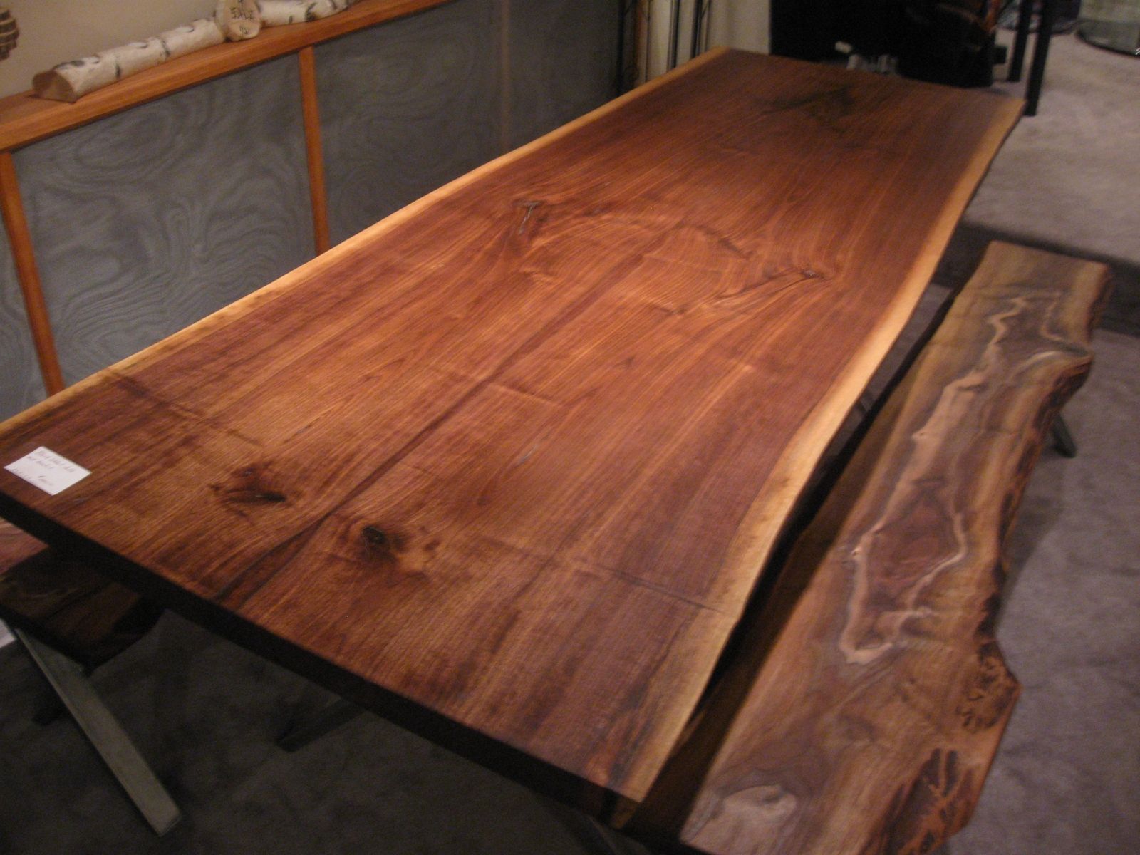 Custom solid wood table tops - live edge slab tables