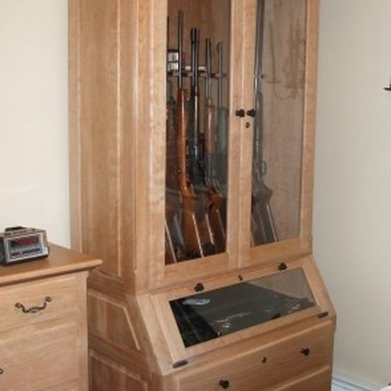 Hand Made Solid Cherry & Walnut Gun Cabinet by Robinsons Custom ...