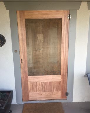 Custom Made Custom Mahogany Screen Door For Historic House