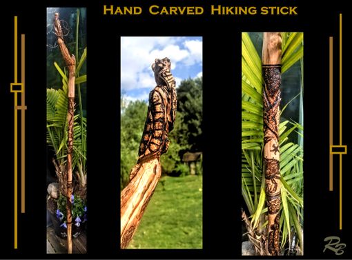 Custom Made Carved Hiking Stick, Turtle, Walking Stick, Hiking, Sticks