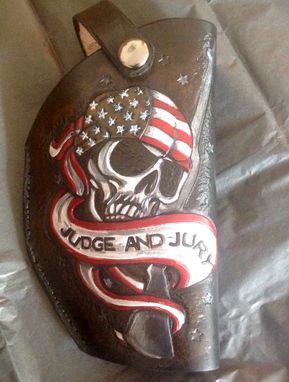 Custom Made Judge And Jury Skull Leather Holster