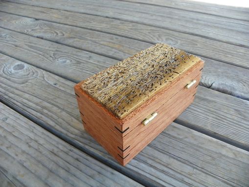 Custom Made Custom Built Mahogany Box With Ebony Accents And Worm-Eaten And Tiger-Striped Myrtlewood Top