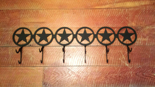 Custom Made Recycled Steel Coat Rack With Stars