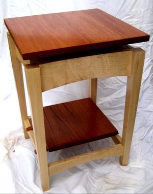 Custom Made Mahogany And Maple Floating Top Side Table