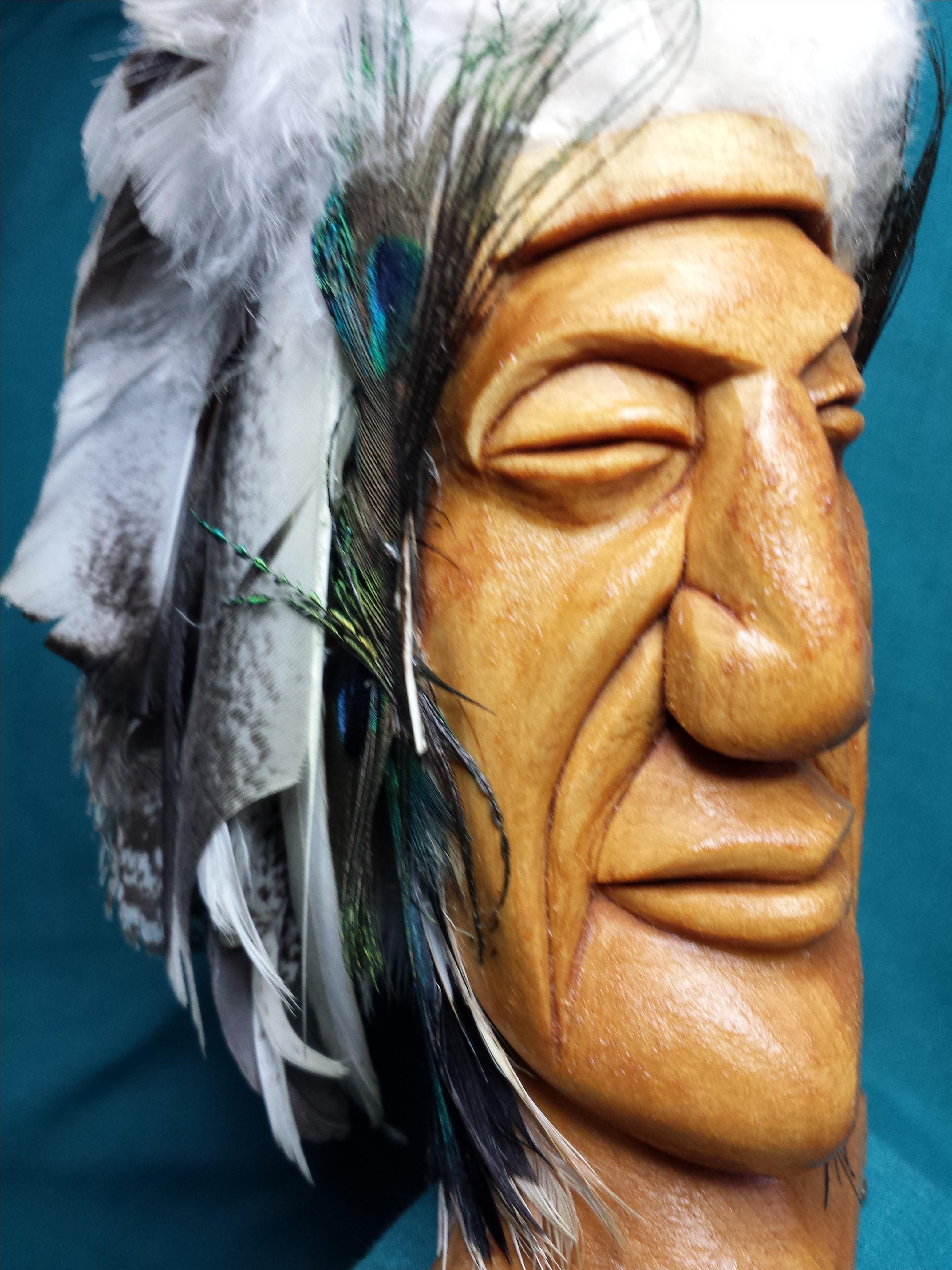 Buy Hand Made Chief White Feather, made to order from Wooderful Art by ...