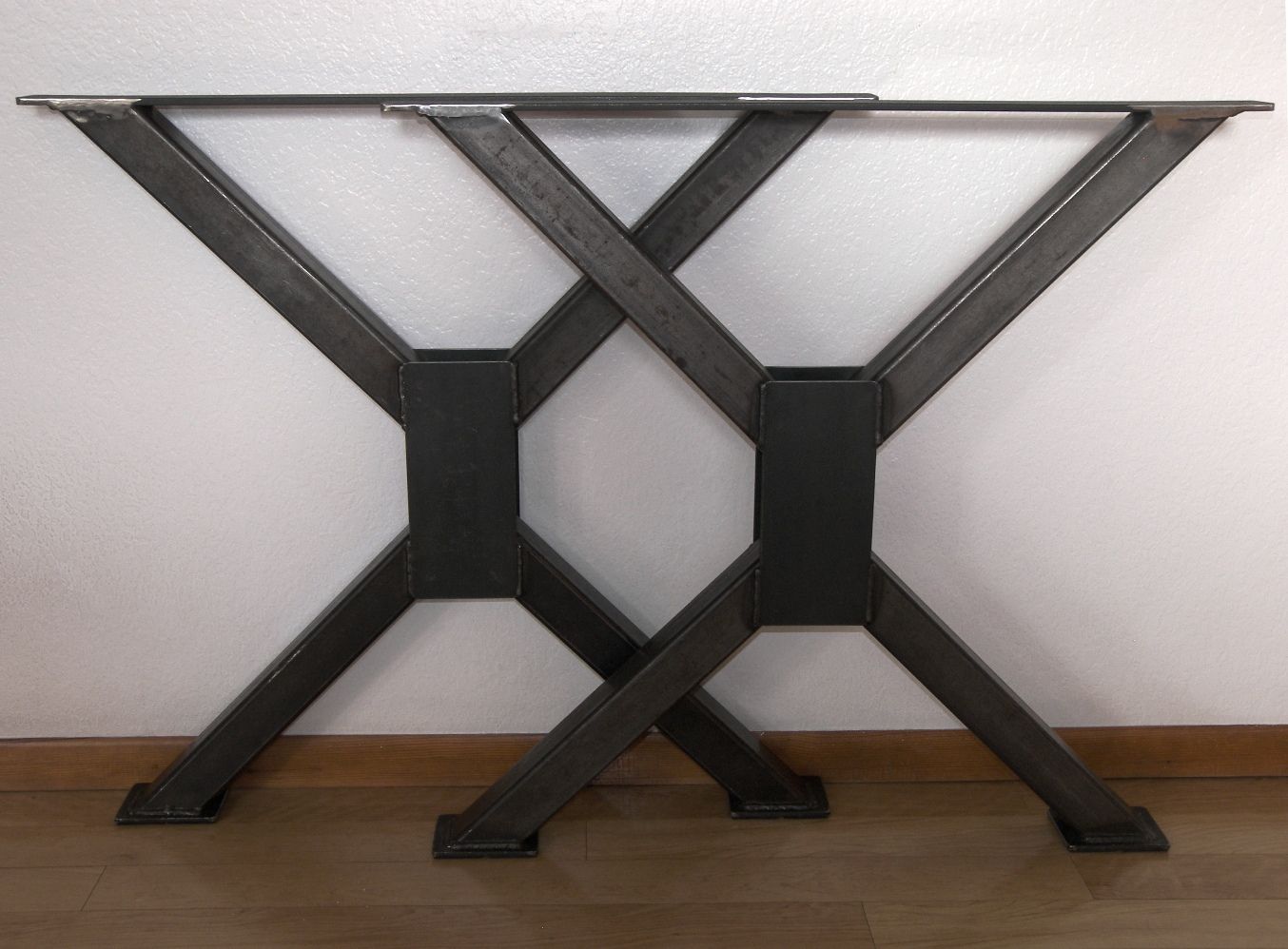 2Pcs Industrial Table Legs Metal Dining Bench Cafe Office Steel Desk Legs Black 