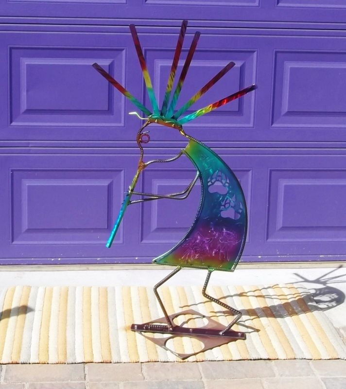 Custom Made Garden Art, Home Decor,Outdoor Sculpture Kokopelli, Recycled Art by JunkALicious