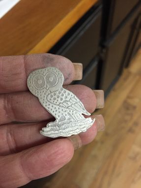 Custom Made Sterling Silver Owl Pendant