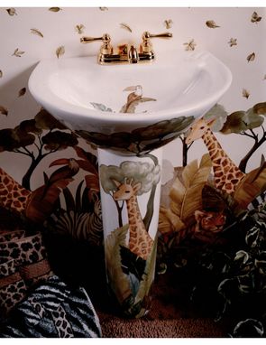 Custom Made Jungle Pedestal Sink