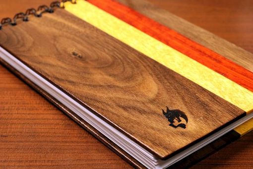 Custom Made Wood Notebook Sketch Drawing Art Personalized Refillable