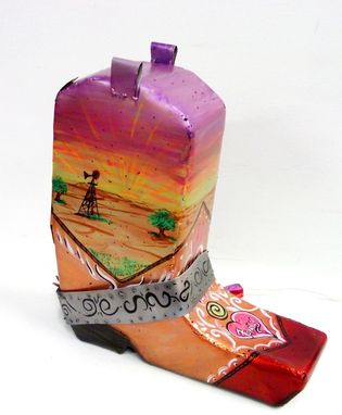 Custom Made Sculpture, Lamp-Night Light, Custom Art Boots For Wendy