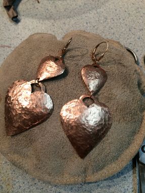 Custom Made Copper Heart Earrings