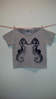Custom Made Sale I See A Seahorse Kid's Screen Printed Shirt, Extra Small (Age 3t-4) Light Tan
