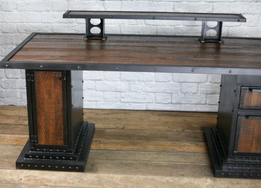 Custom Made Modern Industrial Computer Desk, Reclaimed Wood Desk, Work Station, Vintage Desk, Executive Desk