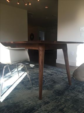 Custom Made Solid Walnut Mid Century Dining Table