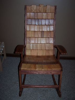Custom Made Rope And Block Rocking Chair