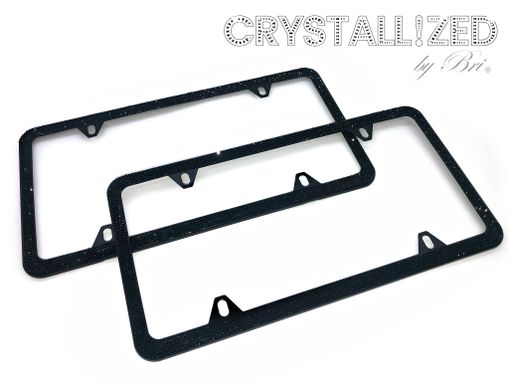 Custom Made Genuine European Crystal License Frame Crystallized Bling Slim Vanity Plate Bedazzled Car
