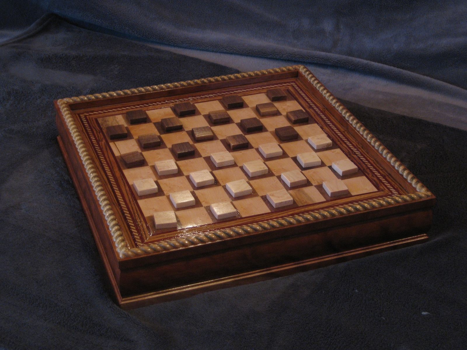 Hand Crafted Tabletop Checker/ Chess Board by Gerspach Handcrafted