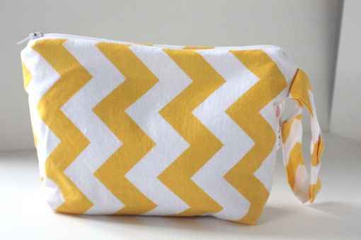 Custom Made Large Gusseted Messy Bags (Snack Bags) - Yellow Chevron