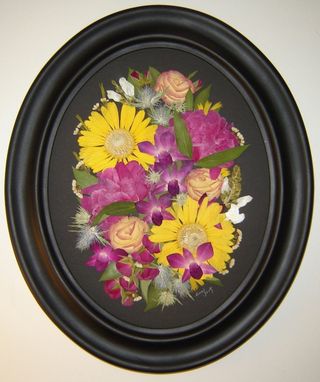 Custom Made Memorial Pressed Flower Art (Flowers Gathered From A Funeral)