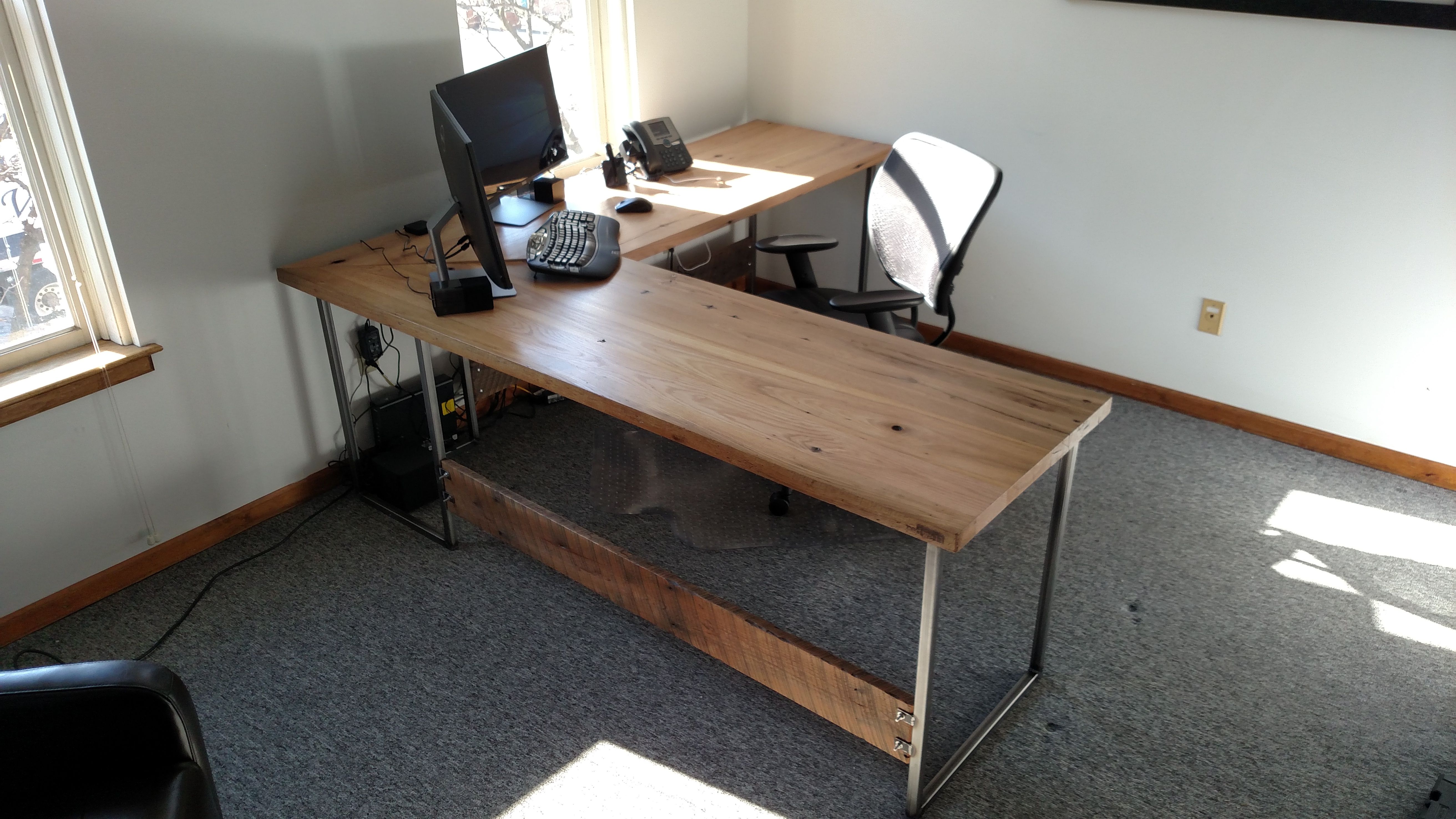 Custom Home Office Reclaimed Wood Desk by re.dwell