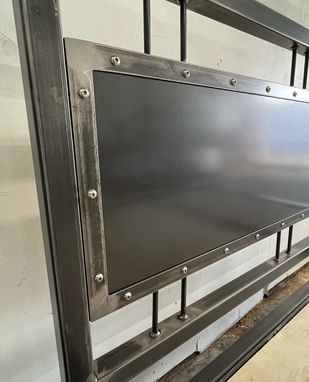 Custom Made Metal Bed 4in Square Tube Removable Cross And Matching Bench