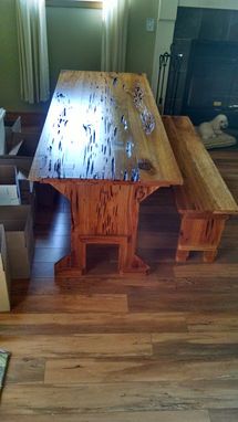 Custom Made Sinker Cypress Table And Bench Steampunk, Industrial