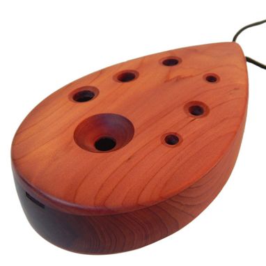 Custom Made Tear Drop Ocarina - Cedar Flute - Necklace, Oil & Bag Included