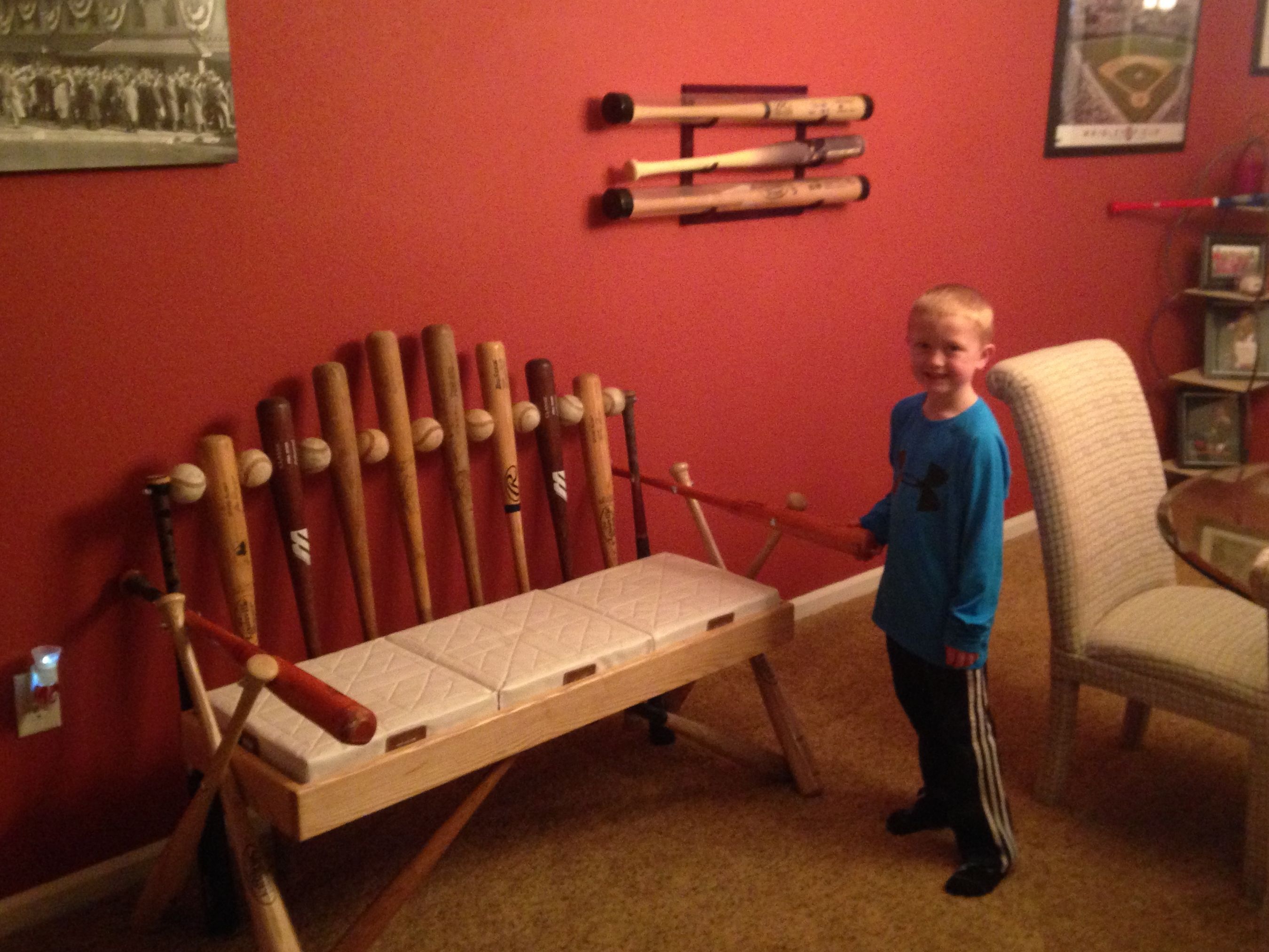 Hand Crafted Baseball Bat Bench by Rocky Mountain Woodworks ...