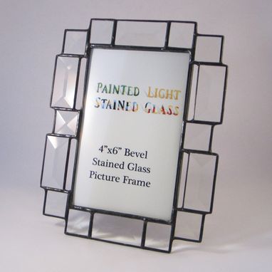 Custom Made 4x6 Stained Glass Bevel Picture Frame