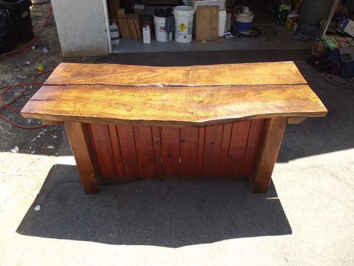 Custom Made Natural Edge Oak Slab Top Desk