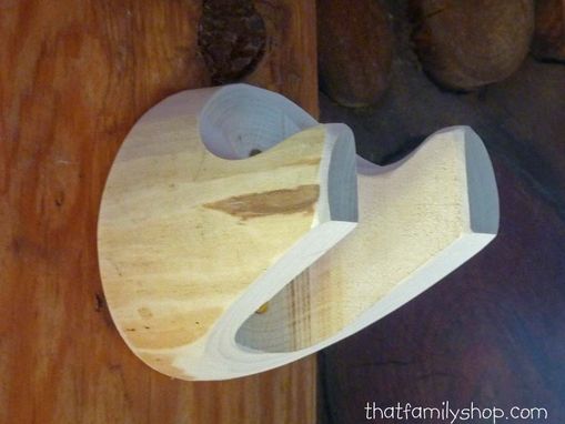 Custom Made Guitar Wall Hanger, Unique Wood Log Instrument Stand Display