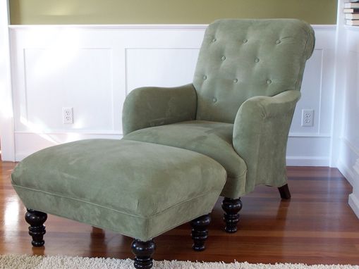 Custom Made Custom Club Lounge Chair & Ottoman