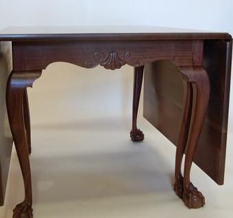 Custom Made Gate Leg Walnut Dining Room Table