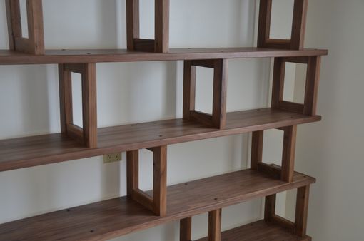 Custom Made Walnut Bookcase, Modern And Modular