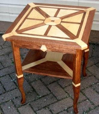 Custom Made Oak And Maple Side Table