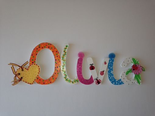 Custom Made Hand Carved And Painted Wooden Names