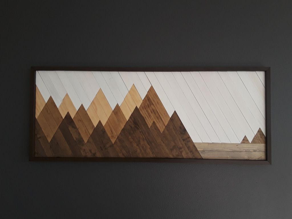 Hand Made Mountain Wall Art, Wood Art, Wall Art Mountains, Rustic Decor