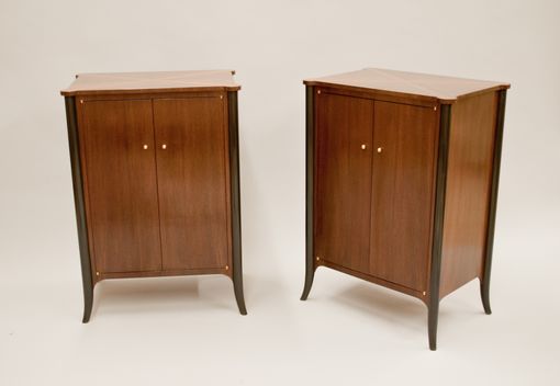 Custom Made Custom Designed Pair Of Walnut Cabinets