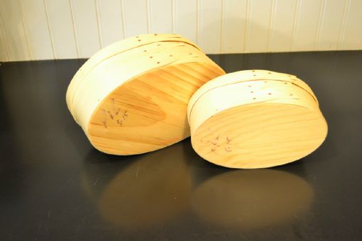 Custom Made Set / Pair Of Nesting Shaker Style Oval Boxes Pine Sale