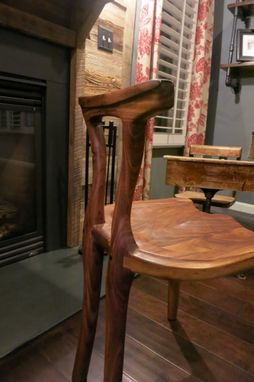 Custom Made Hand-Carved Walnut Side Chair