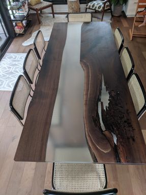 Custom Made Epoxy And Wood Dining / Conference Table