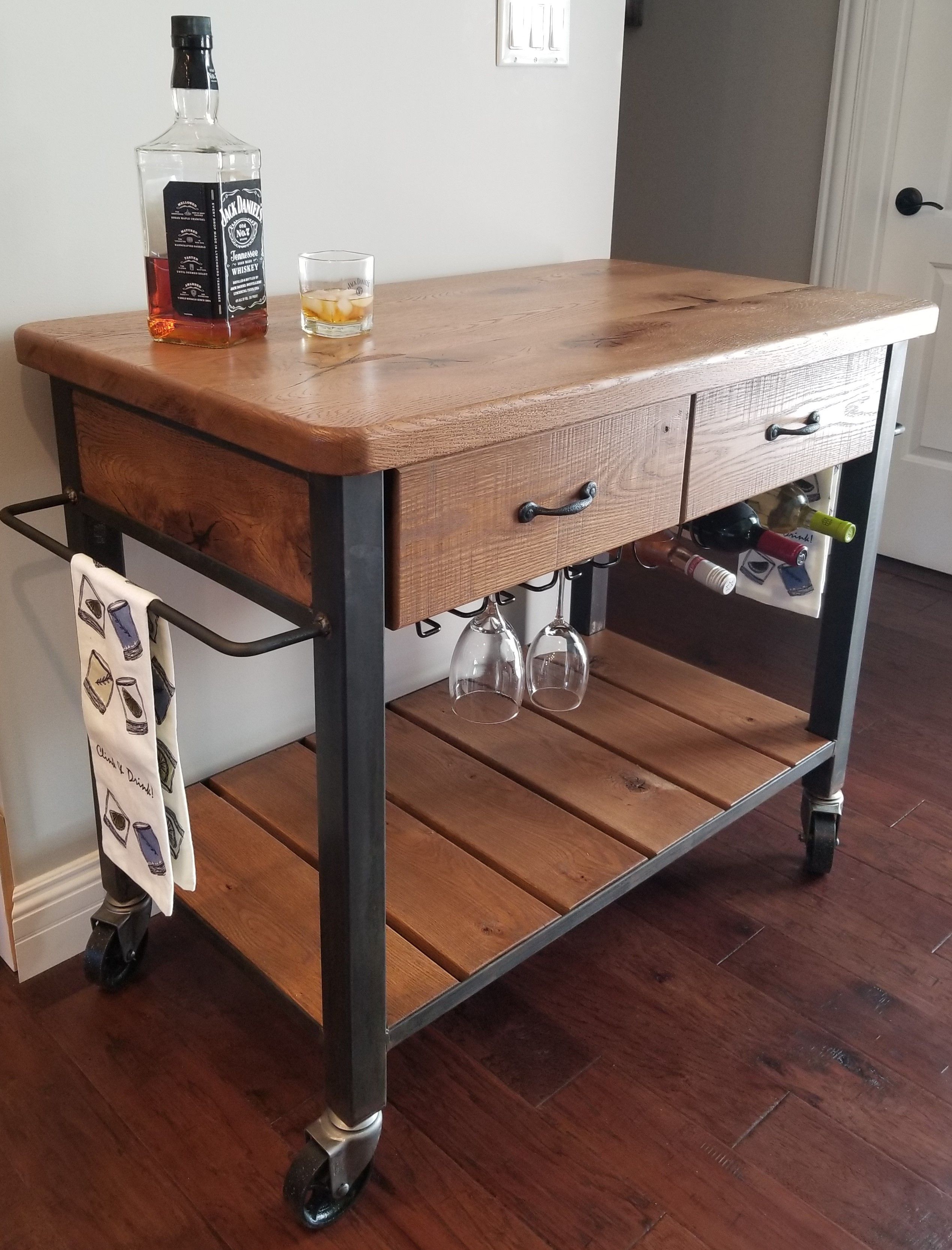 Buy a Hand Made Bar Cart And Kitchen Island, made to order from Deer ...