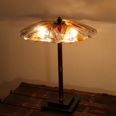 Custom Made Art Glass Mushroom Lamp