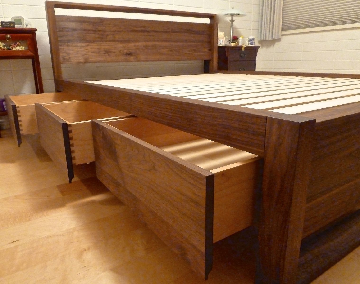 Custom Walnut Queen Storage Bed By Culbertson Design Custommade Com