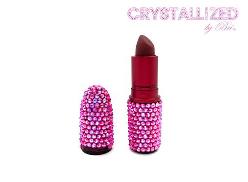 Custom Made Crystallized Mac Lipstick Bling Makeup Genuine European Crystals Bedazzled Cosmetics