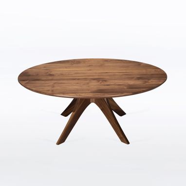Custom Made Oval Coffee Table In Solid Walnut "Kapok"