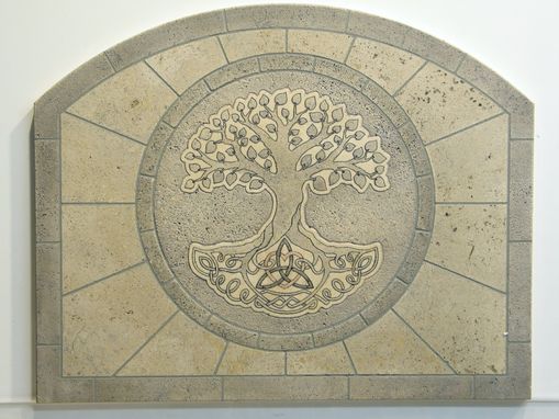 Custom Made Tree Of Life Travertine Backsplash Tile
