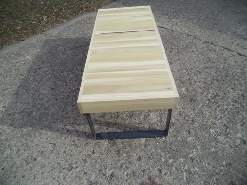 Custom Made Coffee Table Made From Reclaimed Poplar And Steel Legs, Ready To Ship